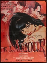 2f541 ALL ABOUT LOVE French 1p 1964 Elsa Martinelli, Jean Sorel, Anna Karina, best art by Allard!