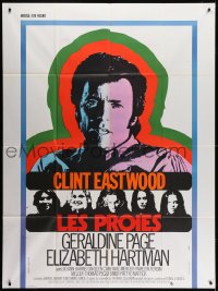 2f559 BEGUILED French 1p 1971 different close up of Clint Eastwood with colorful outline!