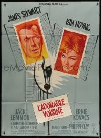 2f560 BELL, BOOK & CANDLE French 1p 1959 different Kerfyser art of James Stewart & Kim Novak, rare!