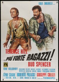 2f087 ALL THE WAY BOYS Italian 1p 1973 Casaro art of Terence Hill & Bud Spencer, the Trinity boys!
