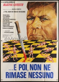 2f010 AND THEN THERE WERE NONE Italian 2p 1974 Spagnoli art of Oliver Reed over chessboard war!