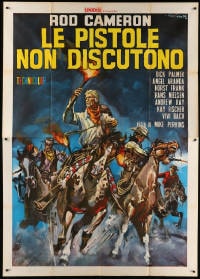 2f015 BULLETS DON'T ARGUE Italian 2p 1964 art of Rod Cameron & cowboys by Rodolfo Gasparri!