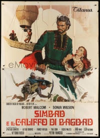2f070 SINBAD & THE CALIPH OF BAGHDAD Italian 2p 1973 art of hero Robert Malcom & Sonia Wilson!