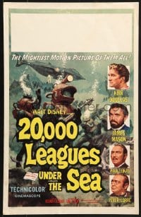 2f194 20,000 LEAGUES UNDER THE SEA WC R1963 Jules Verne classic, wonderful art of deep sea divers!