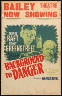 2f210 BACKGROUND TO DANGER WC 1943 George Raft, Sydney Greenstreet & Peter Lorre in Turkey!