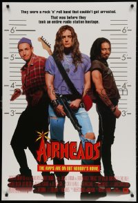 2g045 AIRHEADS style B DS 1sh 1994 rockers Adam Sandler, Brendan Fraser & Steve Buscemi!