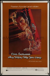 2g064 ANY WHICH WAY YOU CAN 1sh 1980 cool artwork of Clint Eastwood & Clyde by Bob Peak!