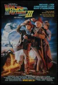 2g086 BACK TO THE FUTURE III advance DS 1sh 1990 Michael J. Fox, Chris Lloyd, Zemeckis, Drew art!