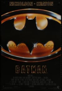 2g093 BATMAN 1sh 1989 directed by Tim Burton, cool image of Bat logo, new credit design!