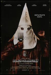 2g124 BLACKKKLANSMAN teaser DS 1sh 2018 black detective helps infiltrate the KKK, hood design!