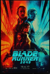 2g128 BLADE RUNNER 2049 teaser DS 1sh 2017 great montage image with Harrison Ford & Ryan Gosling!
