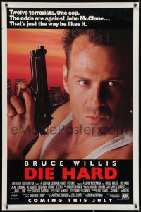2g243 DIE HARD advance 1sh 1988 Bruce Willis vs twelve terrorists, action classic, with borders!
