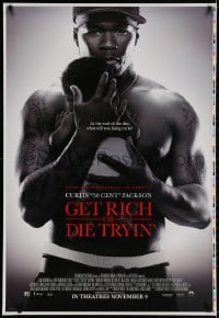 2g319 GET RICH OR DIE TRYIN' printer's test advance 1sh 2006 Curtis 50 Cent Jackson holding baby!