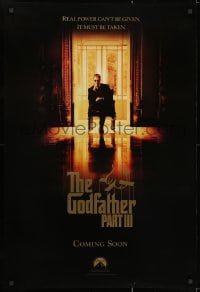 2g338 GODFATHER PART III teaser 1sh 1990 best image of Al Pacino, directed by Francis Ford Coppola!