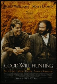 2g346 GOOD WILL HUNTING 1sh 1997 great image of smiling Matt Damon & Robin Williams!