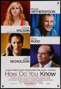 2g430 HOW DO YOU KNOW advance DS 1sh 2010 Reese Witherspoon, Owen Wilson, Paul Rudd, Jack Nicholson!