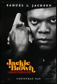2g478 JACKIE BROWN teaser 1sh 1997 Quentin Tarantino, cool image of Samuel L. Jackson with gun!