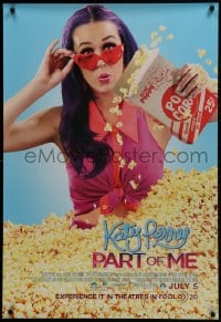 2g499 KATY PERRY: PART OF ME advance DS 1sh 2012 sexy pop singer Katy Perry in lots of popcorn!