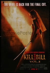 2g501 KILL BILL: VOL. 2 advance DS 1sh 2004 bride Uma Thurman with katana, Quentin Tarantino!