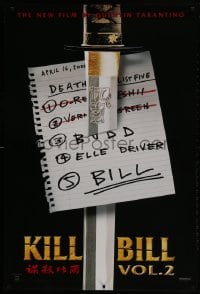 2g502 KILL BILL: VOL. 2 teaser 1sh 2004 Uma Thurman, Quentin Tarantino directed, hit list & katana!