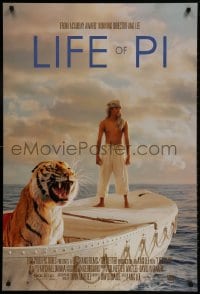 2g535 LIFE OF PI style A int'l DS 1sh 2012 Suraj Sharma, Irrfan Khan, cool image of tiger