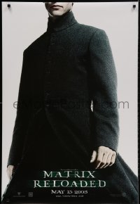 2g583 MATRIX RELOADED teaser DS 1sh 2003 great image of Keanu Reeves as Neo!