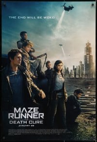 2g585 MAZE RUNNER: THE DEATH CURE style B advance DS 1sh 2018 Goggins, every maze has an end!