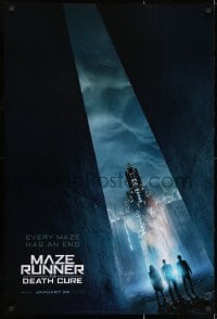 2g584 MAZE RUNNER: THE DEATH CURE style A teaser DS 1sh 2018 Goggins, every maze has an end!
