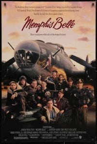 2g589 MEMPHIS BELLE DS 1sh 1990 Matt Modine, Sean Astin, cool cast portrait by WWII B-17 bomber!