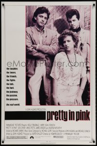 2g708 PRETTY IN PINK 1sh 1986 great portrait of Molly Ringwald, Andrew McCarthy & Jon Cryer!