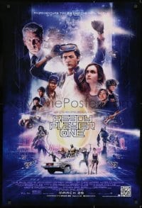 2g736 READY PLAYER ONE advance DS 1sh 2018 montage of stars, Steven Spielberg directed!