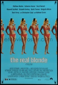 2g738 REAL BLONDE DS 1sh 1997 New York comedy, Elizabeth Berkley in sexy red polka dot bikini!