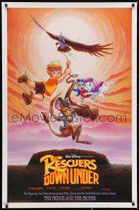 2g747 RESCUERS DOWN UNDER/PRINCE & THE PAUPER DS 1sh 1990 The Rescuers style, great image!