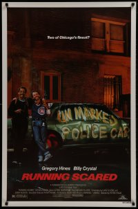 2g768 RUNNING SCARED 1sh 1986 Gregory Hines & Billy Crystal are Chicago's finest!