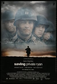 2g773 SAVING PRIVATE RYAN DS 1sh 1998 Spielberg, cast image of Tom Hanks, Tom Sizemore, Matt Damon!