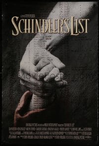 2g776 SCHINDLER'S LIST DS 1sh 1993 Steven Spielberg World War II classic, Best Picture!