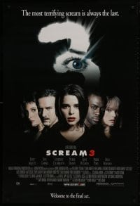 2g777 SCREAM 3 int'l 1sh 2000 Wes Craven, cool close-up of Neve Campbell in number 3!