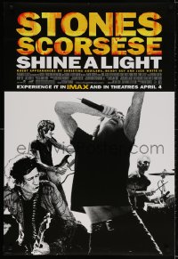 2g792 SHINE A LIGHT advance DS 1sh 2008 Scorsese's Rolling Stones documentary, cool b/w image!