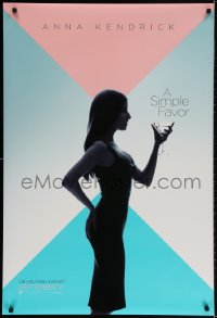 2g802 SIMPLE FAVOR teaser DS 1sh 2018 super sexy profile image of Anna Kendrick holding glass!