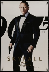 2g813 SKYFALL int'l teaser DS 1sh 2012 Daniel Craig as James Bond over white background, IMAX, rare!