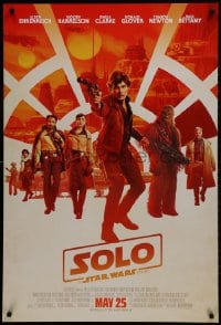 2g033 SOLO advance DS 1sh 2018 A Star Wars Story, Ron Howard, Ehrenreich, top cast, Chewbacca!