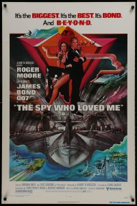 2g842 SPY WHO LOVED ME 1sh 1977 great art of Roger Moore as James Bond by Bob Peak!