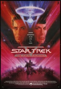 2g853 STAR TREK V 1sh 1989 The Final Frontier, art of William Shatner & Leonard Nimoy by Bob Peak!