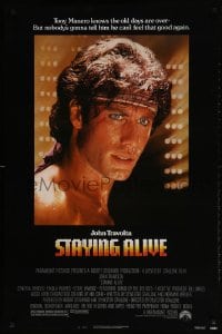 2g863 STAYING ALIVE 1sh 1983 Stallone, John Travolta in Saturday Night Fever sequel!