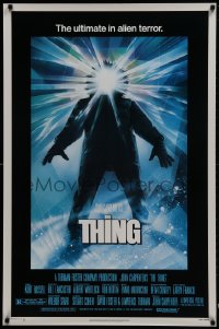 2g896 THING 1sh 1982 John Carpenter classic sci-fi horror, Drew Struzan, regular credit design!