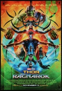 2g898 THOR RAGNAROK advance DS 1sh 2017 montage of Chris Hemsworth in the title role with top cast!