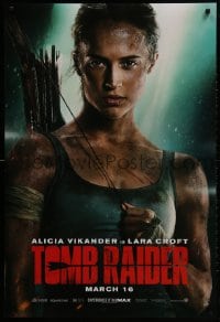 2g910 TOMB RAIDER teaser DS 1sh 2018 sexy close-up image of Alicia Vikander as Lara Croft!