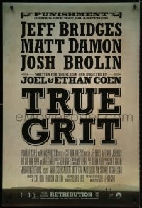 2g925 TRUE GRIT advance DS 1sh 2010 Jeff Bridges, Matt Damon, cool poster design!