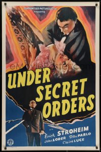 2g939 UNDER SECRET ORDERS 1sh 1943 Erich von Stroheim, gripping expose of a most sinister spy ring!