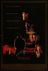 2g941 UNFORGIVEN DS 1sh 1992 gunslinger Clint Eastwood, Gene Hackman, Morgan Freeman, Harris!